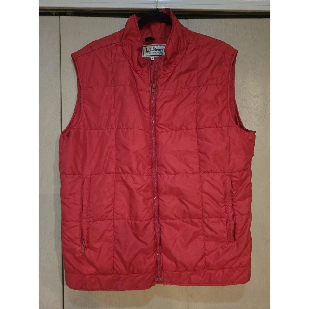 Vintage L.L.Bean Freeport Maine Red Puffer Vest YKK Zip Men's L/XL